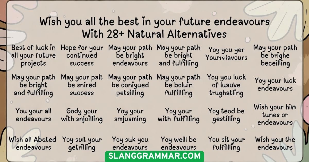 Wish You All the Best in Your Future Endeavours