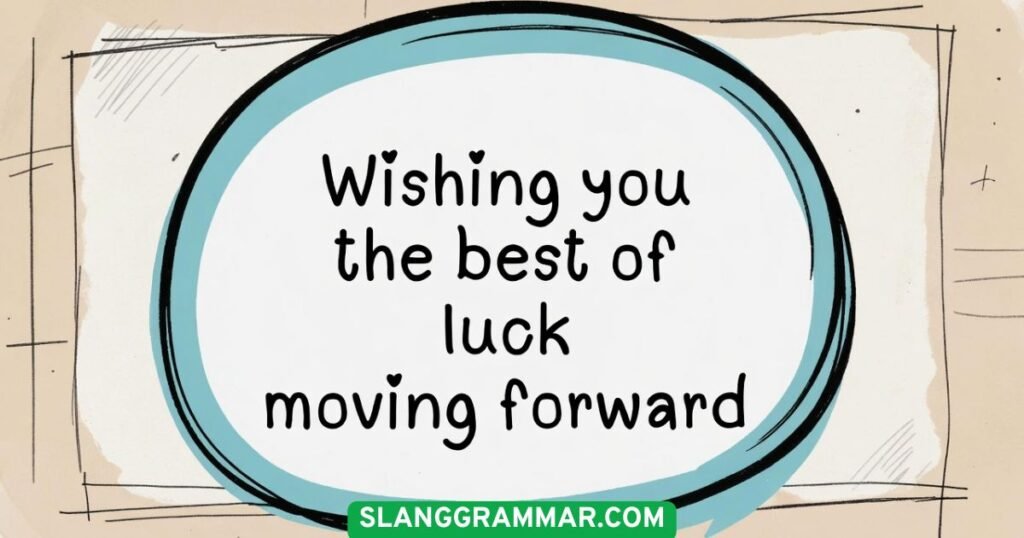 Wishing you the best of luck moving forward