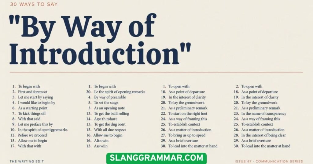 By way of introduction