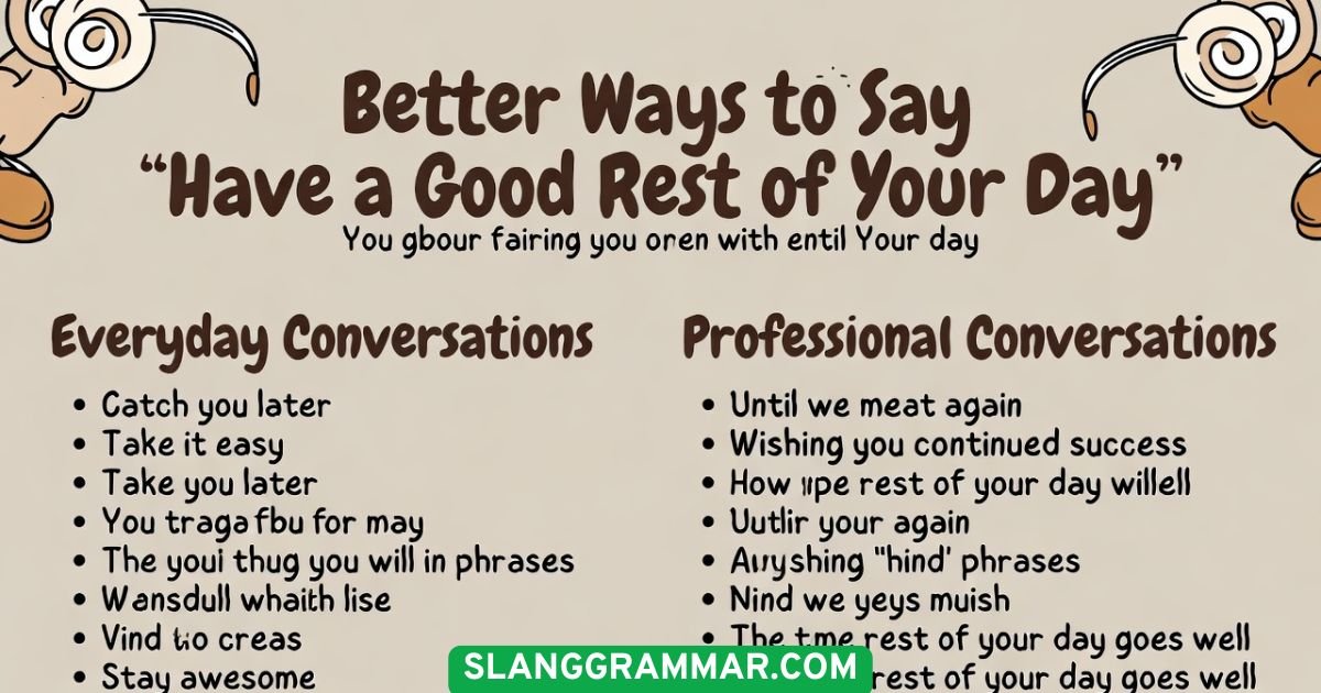 have a good rest of your day