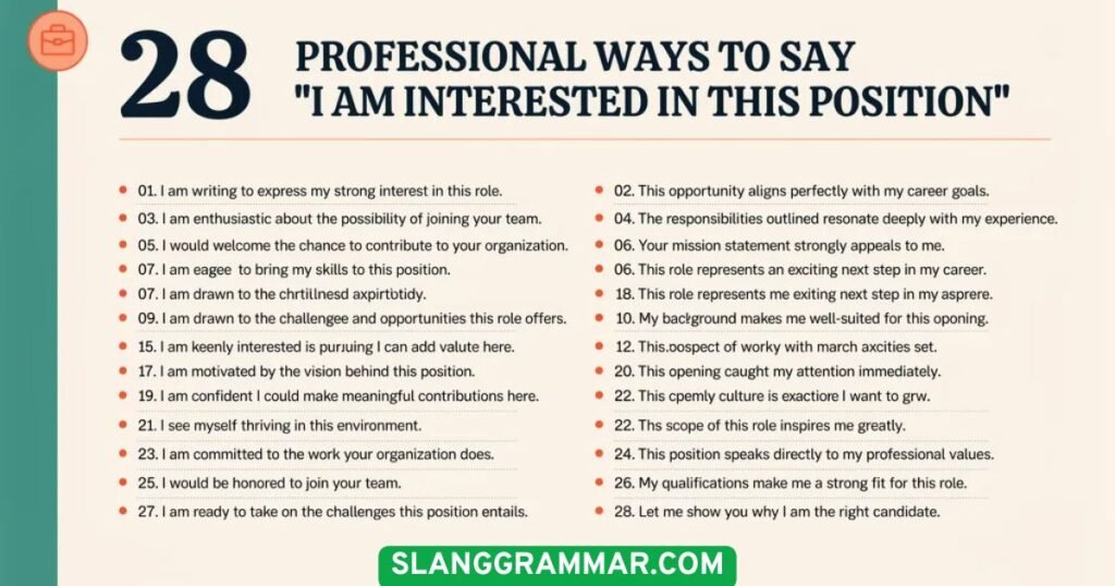 I am interested in this position