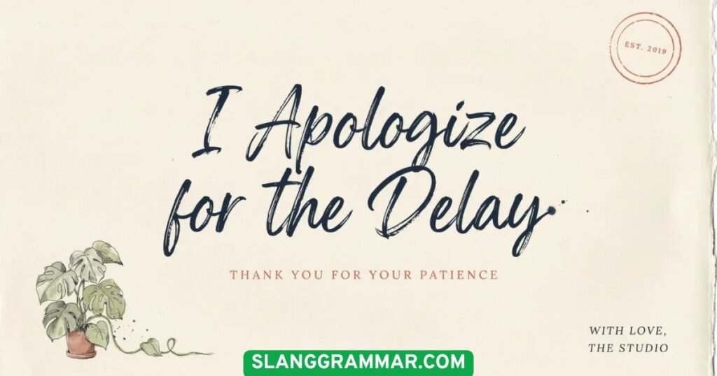 I Apologize for the Delay