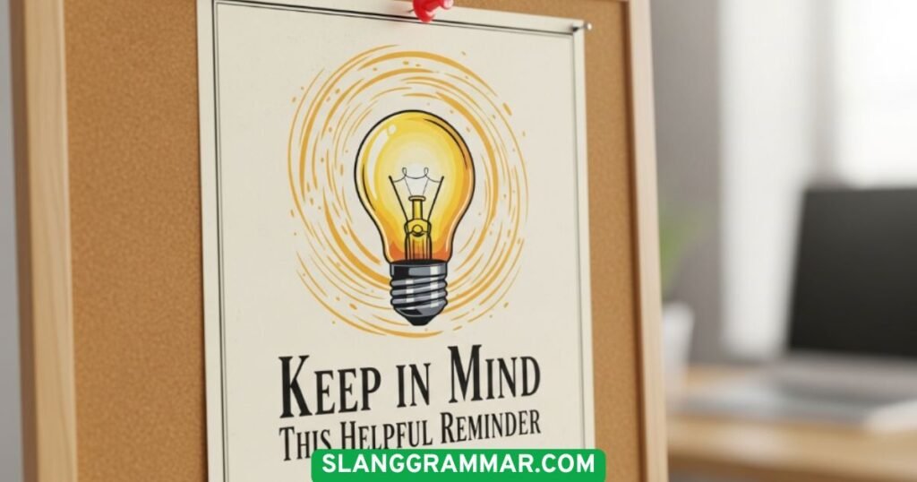Keep in Mind This Helpful Reminder