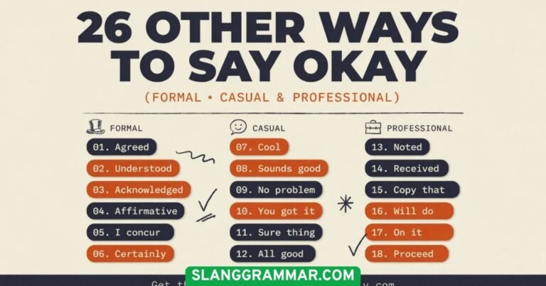 Other Ways to Say Okay