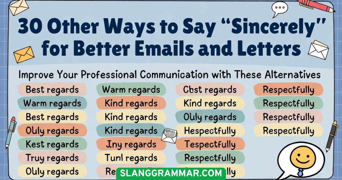 Other Ways to Say “Sincerely”
