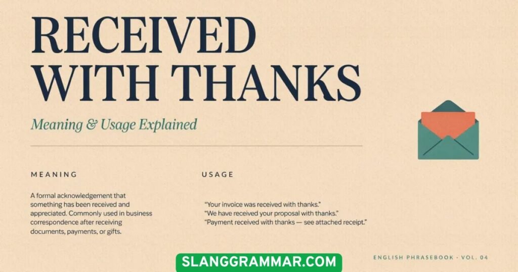 Received With Thanks Meaning and Usage Explained