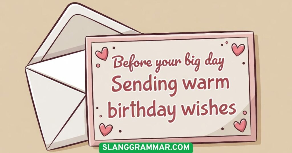 Sending Warm Birthday Wishes Before Your Big Day