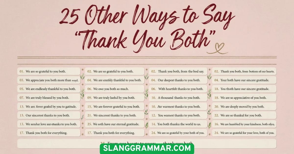 Thank You Both