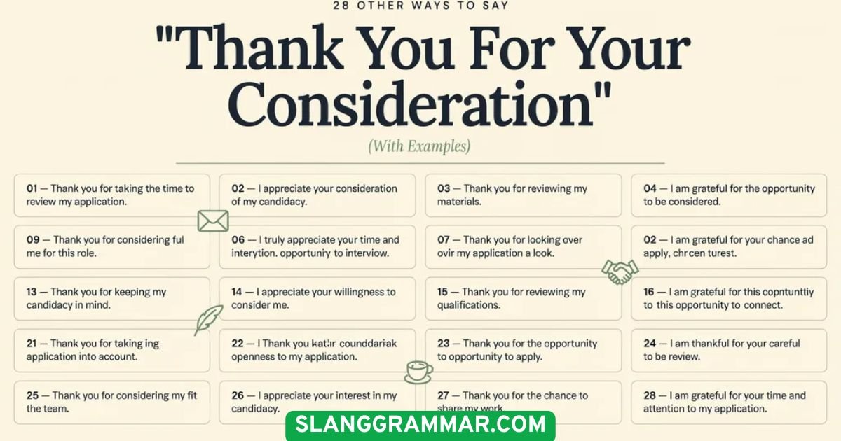 thank you for your consideration
