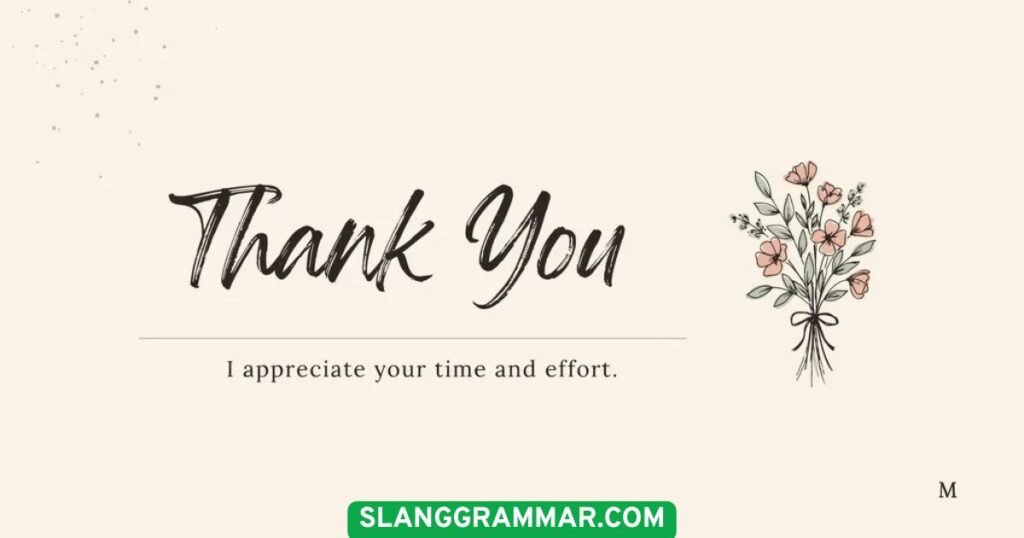 I appreciate your time and effort