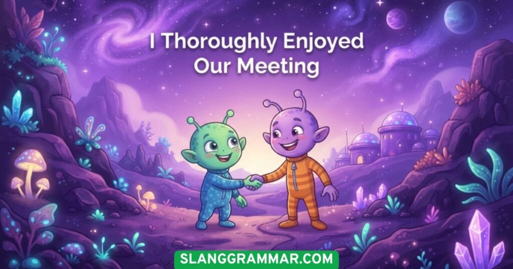 I Thoroughly Enjoyed Our Meeting