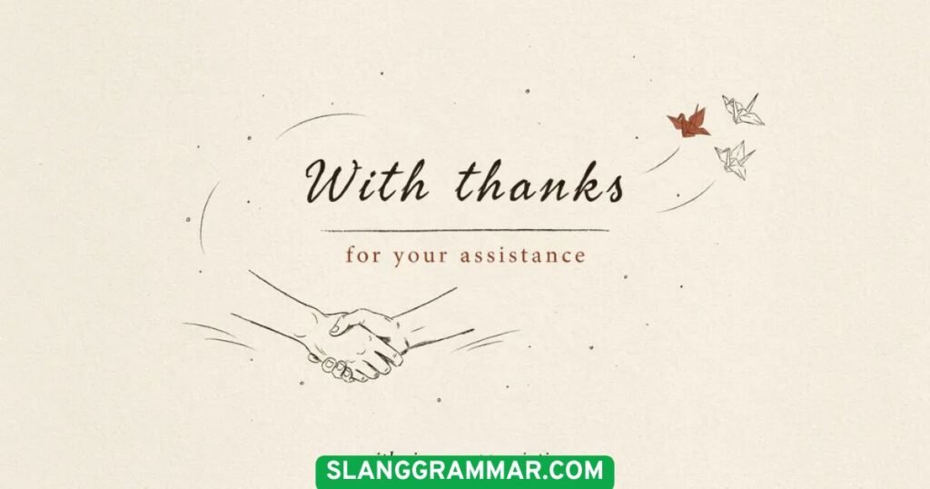 With thanks for your assistance
